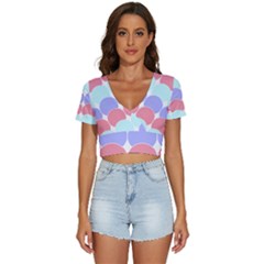 Very Peri T- Shirtvery Peri Geometric Circles T- Shirt V-neck Crop Top by maxcute