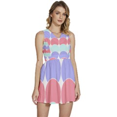 Very Peri T- Shirtvery Peri Geometric Circles T- Shirt Sleeveless High Waist Mini Dress by maxcute