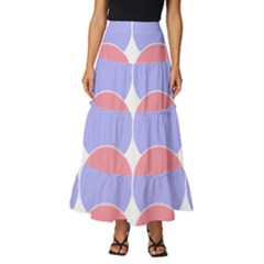 Very Peri T- Shirtvery Peri Geometric Circles T- Shirt Tiered Ruffle Maxi Skirt