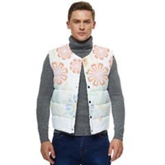 Vintage Flowers T- Shirt Vintage Flowers And Bees T- Shirt Men s Short Button Up Puffer Vest	