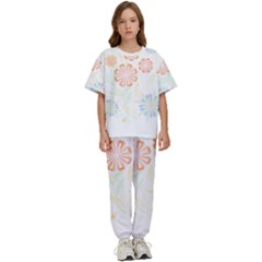 Vintage Flowers T- Shirt Vintage Flowers And Bees T- Shirt Kids  Tee And Pants Sports Set