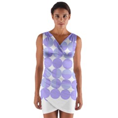 Vintage Pattern T- Shirt Very Peri Vintage 1960 Geo Op Art, Retro 60s And 70s Violet Pattern Wrap Front Bodycon Dress by maxcute