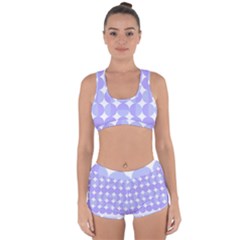 Vintage Pattern T- Shirt Very Peri Vintage 1960 Geo Op Art, Retro 60s And 70s Violet Pattern Racerback Boyleg Bikini Set by maxcute