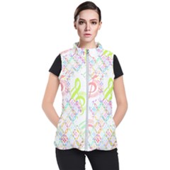 Violin T- Shirt Violin Music Silhouette Art Stained Glass Pattern T- Shirt Women s Puffer Vest by maxcute