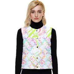 Violin T- Shirt Violin Music Silhouette Art Stained Glass Pattern T- Shirt Women s Short Button Up Puffer Vest by maxcute