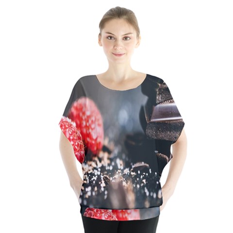 Chocolate Dark Batwing Chiffon Blouse by artworkshop