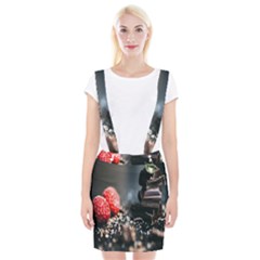 Chocolate Dark Braces Suspender Skirt