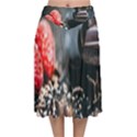 Chocolate dark Velvet Flared Midi Skirt View1