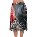 Chocolate dark Velvet Flared Midi Skirt View2