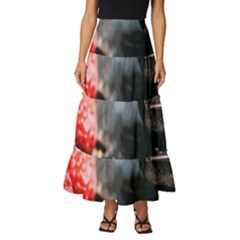 Chocolate Dark Tiered Ruffle Maxi Skirt by artworkshop