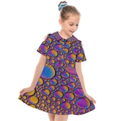 Bubble Color Kids  Short Sleeve Shirt Dress by artworkshop