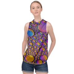 Bubble Color High Neck Satin Top by artworkshop