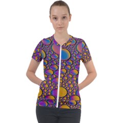 Bubble Color Short Sleeve Zip Up Jacket by artworkshop