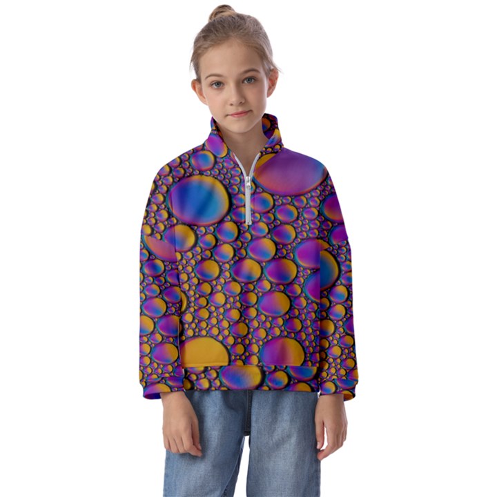 Bubble color Kids  Half Zip Hoodie