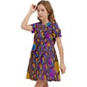 Bubble color Kids  Bow Tie Puff Sleeve Dress View3