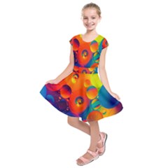 Colorfull Pattern Kids  Short Sleeve Dress by artworkshop