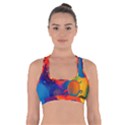 Colorfull pattern Cross Back Sports Bra View1