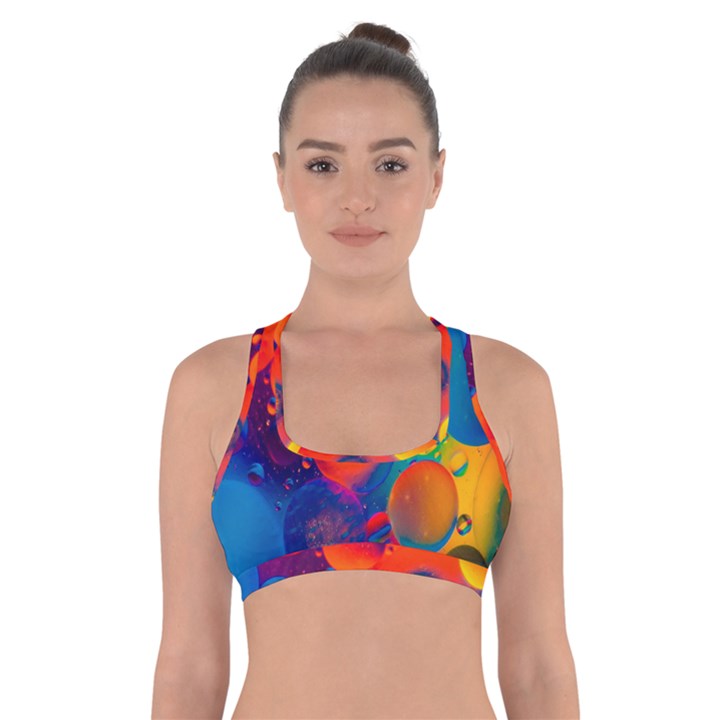 Colorfull pattern Cross Back Sports Bra