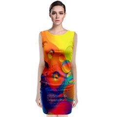 Colorfull Pattern Sleeveless Velvet Midi Dress