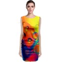 Colorfull pattern Sleeveless Velvet Midi Dress View1