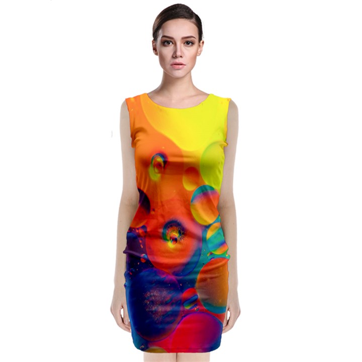 Colorfull pattern Sleeveless Velvet Midi Dress