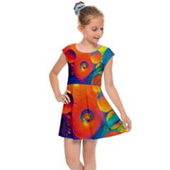 Colorfull Pattern Kids  Cap Sleeve Dress by artworkshop