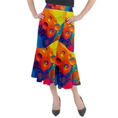 Colorfull Pattern Midi Mermaid Skirt