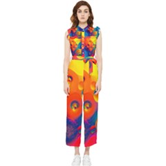 Colorfull Pattern Women s Frill Top Chiffon Jumpsuit by artworkshop