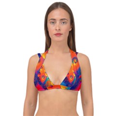 Colorfull Pattern Double Strap Halter Bikini Top by artworkshop