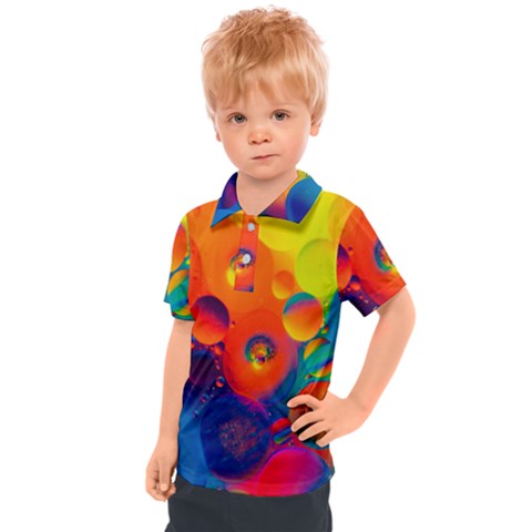 Colorfull Pattern Kids  Polo Tee by artworkshop