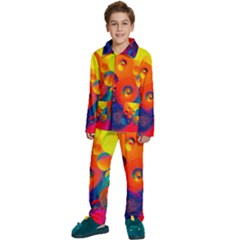 Colorfull Pattern Kids  Long Sleeve Velvet Pajamas Set by artworkshop