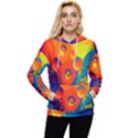 Colorfull pattern Women s Lightweight Drawstring Hoodie View1