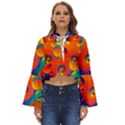 Colorfull pattern Boho Long Bell Sleeve Top View1