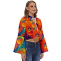 Colorfull pattern Boho Long Bell Sleeve Top View3