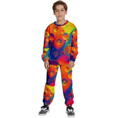 Colorfull Pattern Kids  Sweatshirt Set by artworkshop