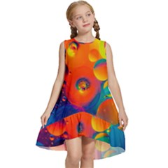 Colorfull Pattern Kids  Frill Swing Dress by artworkshop