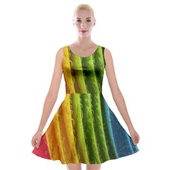  Colorful Illustrations Velvet Skater Dress by artworkshop