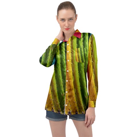  Colorful Illustrations Long Sleeve Satin Shirt by artworkshop