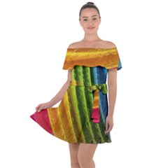  Colorful Illustrations Off Shoulder Velour Dress by artworkshop