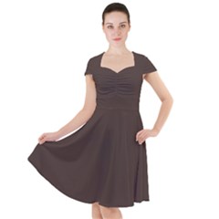 Mahogany Muse Cap Sleeve Midi Dress by HWDesign