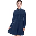 Sapphire Elegance Long Sleeve Chiffon Shirt Dress View1