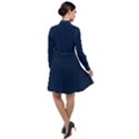 Sapphire Elegance Long Sleeve Chiffon Shirt Dress View2