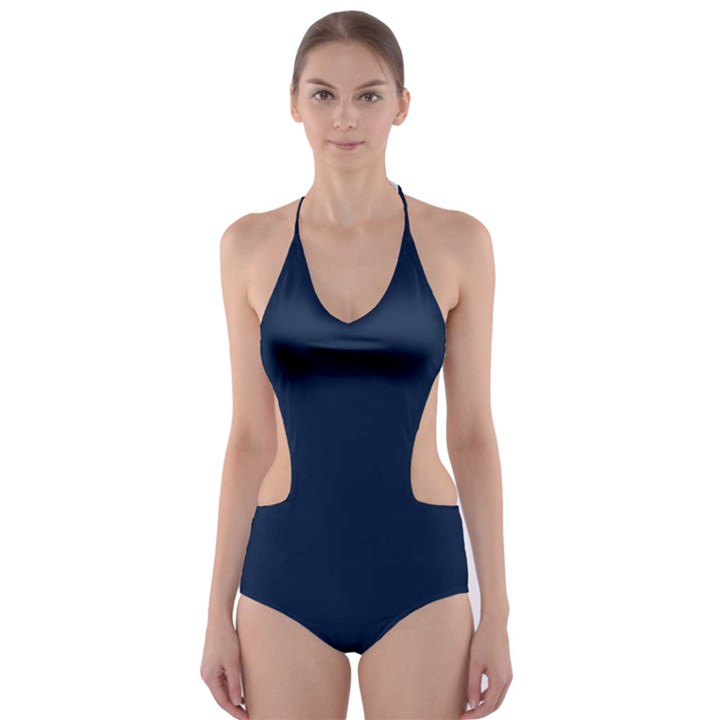 Sapphire Elegance Cut-Out One Piece Swimsuit