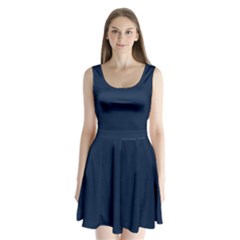 Sapphire Elegance Split Back Mini Dress  by HWDesign