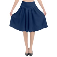 Sapphire Elegance Flared Midi Skirt by HWDesign