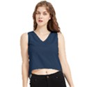 Sapphire Elegance V-Neck Cropped Tank Top View1