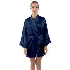 Sapphire Elegance Long Sleeve Satin Kimono by HWDesign