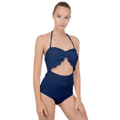 Sapphire Elegance Scallop Top Cut Out Swimsuit by HWDesign