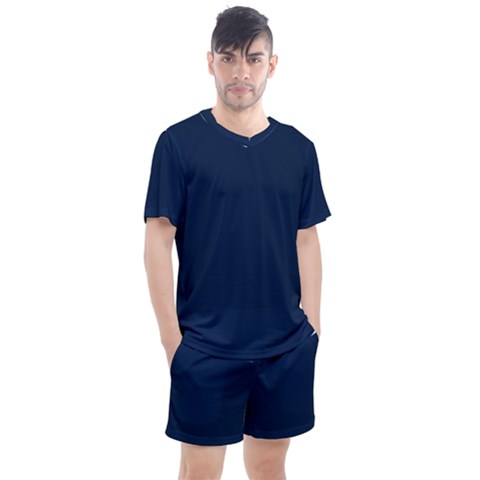 Sapphire Elegance Men s Mesh Tee And Shorts Set by HWDesign