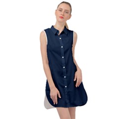 Sapphire Elegance Sleeveless Shirt Dress by HWDesign